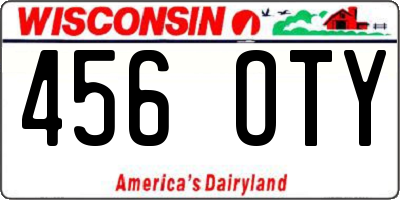 WI license plate 456OTY
