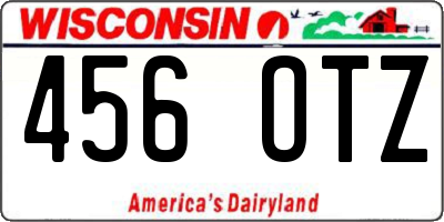 WI license plate 456OTZ
