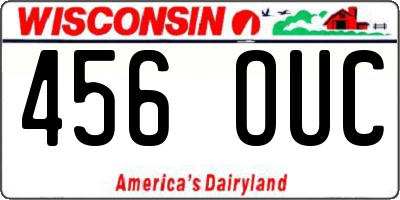 WI license plate 456OUC