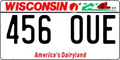 WI license plate 456OUE