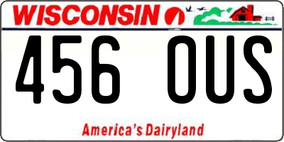 WI license plate 456OUS