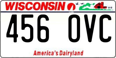 WI license plate 456OVC