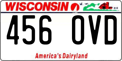 WI license plate 456OVD