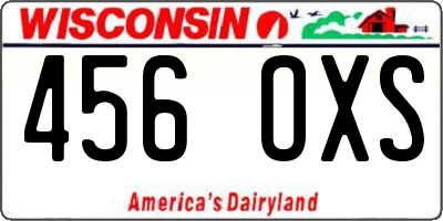 WI license plate 456OXS