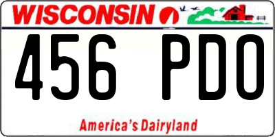 WI license plate 456PDO