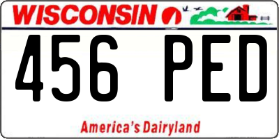 WI license plate 456PED