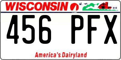 WI license plate 456PFX