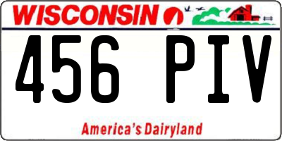 WI license plate 456PIV