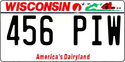 WI license plate 456PIW