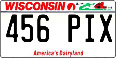 WI license plate 456PIX