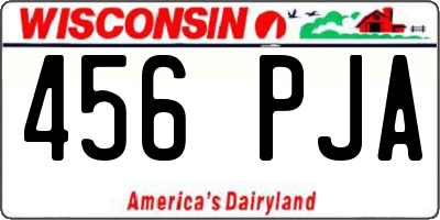 WI license plate 456PJA