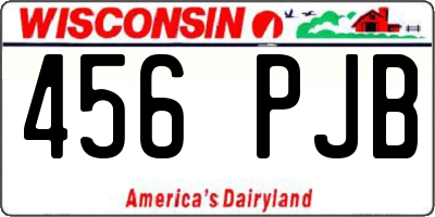 WI license plate 456PJB