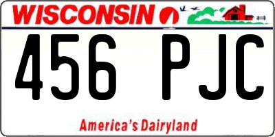 WI license plate 456PJC