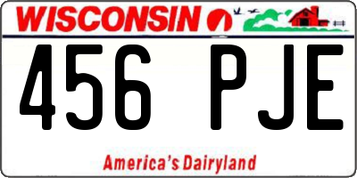 WI license plate 456PJE