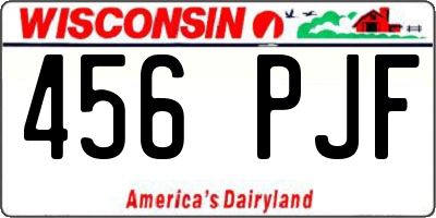 WI license plate 456PJF