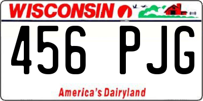 WI license plate 456PJG