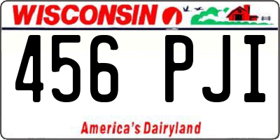 WI license plate 456PJI