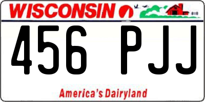 WI license plate 456PJJ