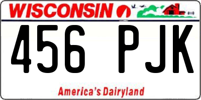 WI license plate 456PJK