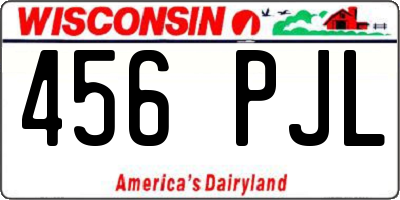 WI license plate 456PJL