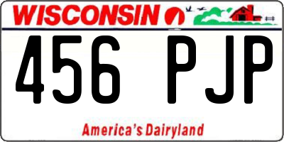 WI license plate 456PJP