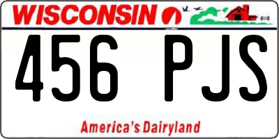 WI license plate 456PJS