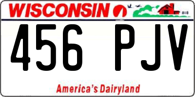 WI license plate 456PJV