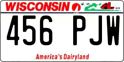 WI license plate 456PJW
