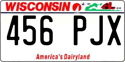 WI license plate 456PJX