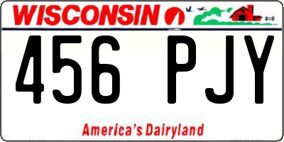 WI license plate 456PJY