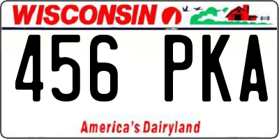 WI license plate 456PKA