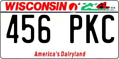 WI license plate 456PKC