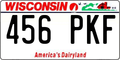 WI license plate 456PKF