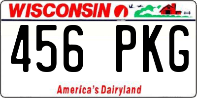 WI license plate 456PKG