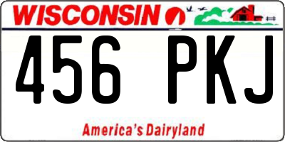 WI license plate 456PKJ