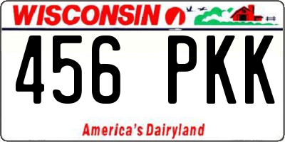 WI license plate 456PKK