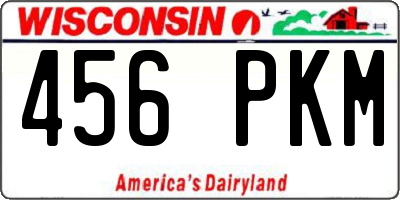 WI license plate 456PKM