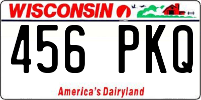 WI license plate 456PKQ