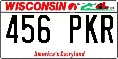 WI license plate 456PKR