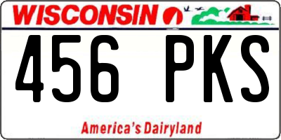 WI license plate 456PKS