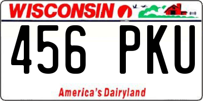 WI license plate 456PKU