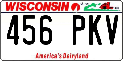 WI license plate 456PKV