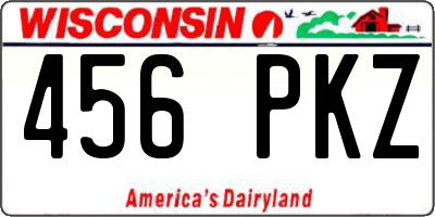 WI license plate 456PKZ