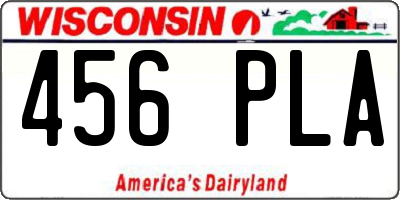 WI license plate 456PLA