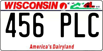 WI license plate 456PLC