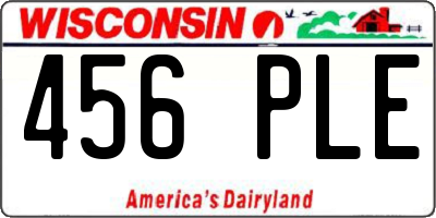 WI license plate 456PLE