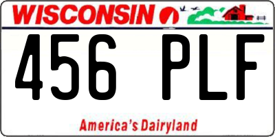 WI license plate 456PLF