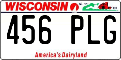 WI license plate 456PLG