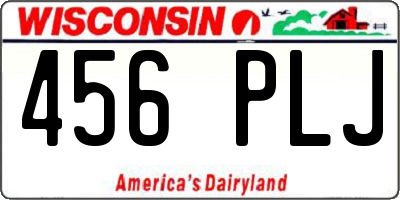 WI license plate 456PLJ