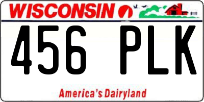 WI license plate 456PLK